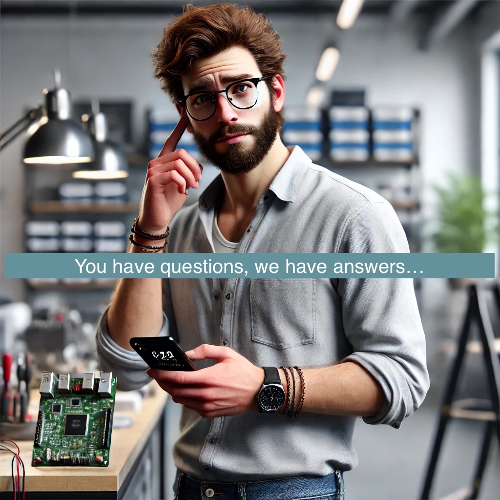 Young engineer with cellphine in hand